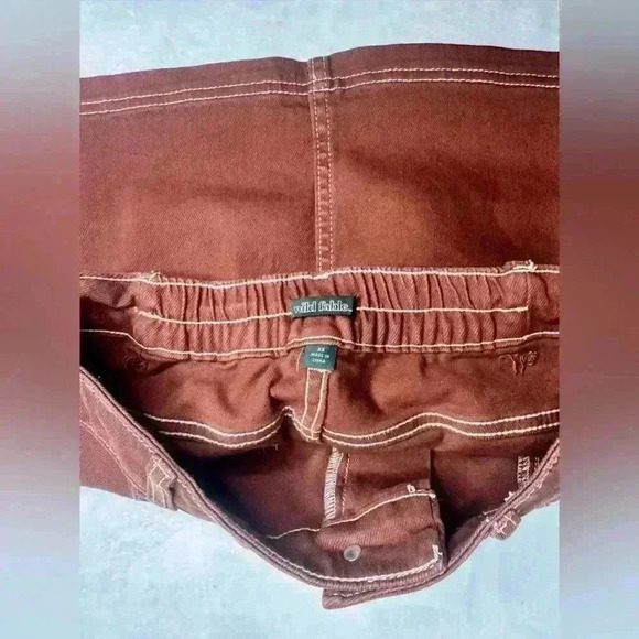 Women's Denim Cargo Mini Skirt Wild Fable color brown - Picture 10 of 16